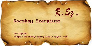 Rocskay Szergiusz névjegykártya